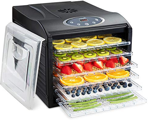 Ivation 6 Tray Countertop Digital Food Dehydrator Drying Machine 480w with Preset Temperature Settings, Auto Shutoff Timer and Even Heat Circulation for Beef Jerky, Fruits, Vegetables & Nuts