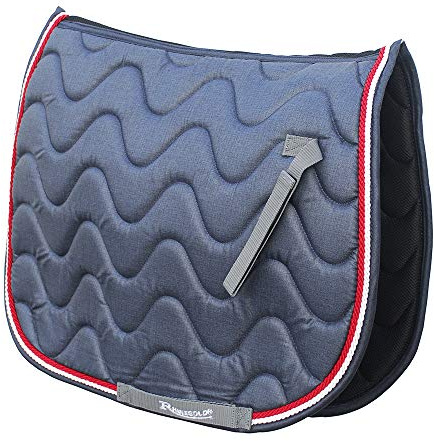 Rhinegold Wave Schabracke - Pony-Denim/Rot