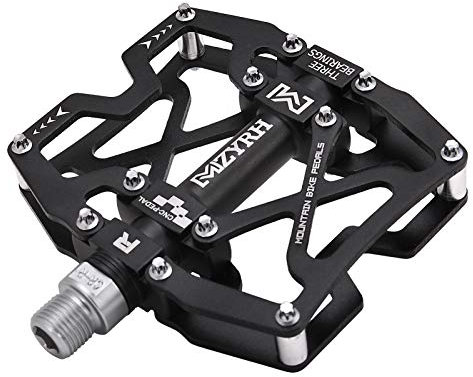 MZYRH Mountainbike-Pedale, ultrastark, bunt, CNC-gefräst, 9/16 Zoll, versiegelt, 3 Kugellager, schwarz