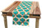 ABAKUHAUS Geometrisch Tischläufer, Siebziger Jahre Retro-Formular, Esszimmer Küche Rechteckiger Dekorativer Tischläufer, 40 x 180 cm, Orange Weiß Teal