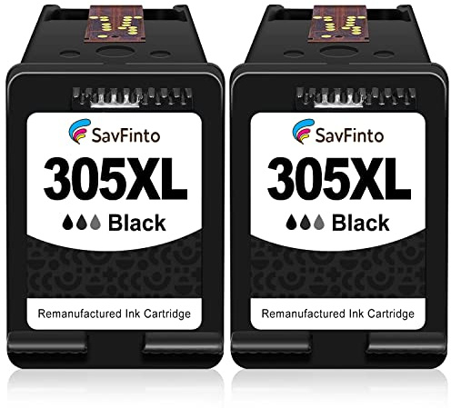 SavFinto 305XL Schwarz Patronen Ersatz für HP 305 XL Druckerpatronen Kompatibel für HP DeskJet Plus 2700 4110 4120 4122 Envy 6000 6010 6020 6022 6030 Envy Pro 6420 6422 6430 6430 6400 (2 Schwarz)