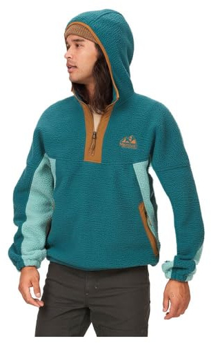 MARMOT Men's Super Aros Fleece Hooded Jacket, Dark Jungle/Blue Agave/Hazel, L