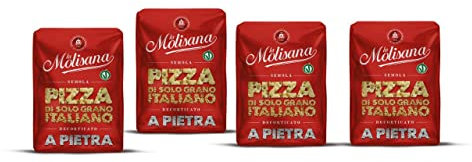 La Molisana, Kit Semola di Grano Duro per Pizza, Kit Composto da 4 Confezioni di Semola di Grano Duro Italiano per Pizza da 1 Kg, Ideale per la Preparazione di Pizza Croccante