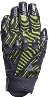 Dainese - Unruly Ergo-Tek Gloves, Guantes de Moto para Hombre, Tejido sin Costuras, Refuerzos de Cuero, Protección de Nudillos, Pantalla Táctil, Antracita/Verde Ácido, S