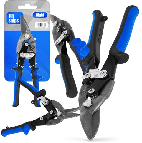 Tijeras de Corte Metal Hojalatero 10'' Cortachapas Pladur Derecha Mango Ergonómico Antideslizante Pestillo Seguridad Marcha Suave Precisas Calidad