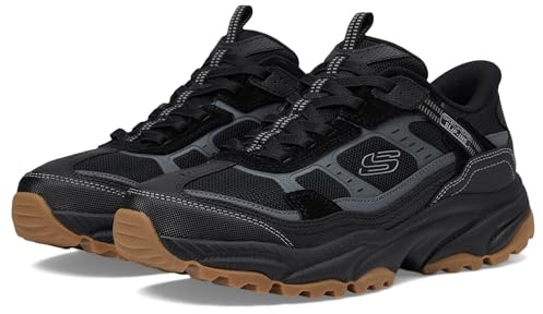Skechers Men's Vigor AT Hands Free Slip-in Sneaker,Black/Black,10