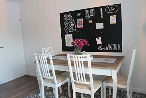 Blackboard Film Self-Adhesive Black Chalk Film Magnetic Film Self-Adhesive Blackboard Film Matt Black as a Board for Wall or DIY Chalkboard Writeable, Wipeable, Magnetic (70 x 100 cm)