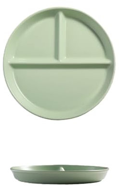 Hoshisea geteilter Keramikteller für Erwachsene und Kinder, Mikrowelle und Spülmaschine (grün)