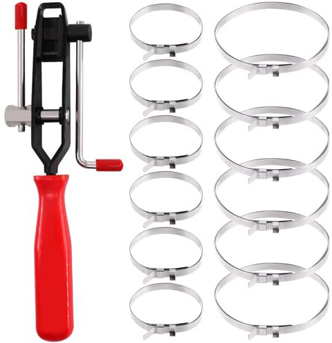 Sweet CV Boot Clamp Assortment Kit, 13Pcs with CV Joint Clamp & 12Pcs Crimp Bands, Heavy-Duty Tool for Most Cars
