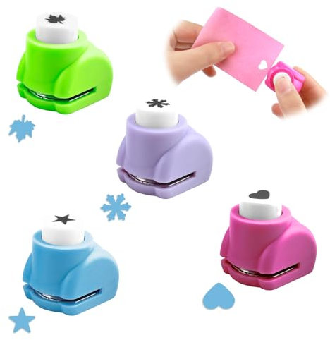 4pcs Stanzer Set, Stanzer Stern, Motivstanzer Weihnachten, Motivstanzer Set Papier Ausstanzer, Perfekt Zum Basteln Mit Tonpapier Und Scrapbooking, Herz, Ahornblatt, Fünfzackiger Stern, Schneeflocke