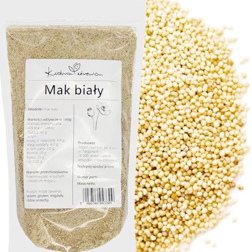 Graines de Pavot Blanc Naturel 1 kg – Idéales pour Pâtisserie et Farce de Croissants, Riche en Fibres et Protéines | KUCHNIA ZDROWIA