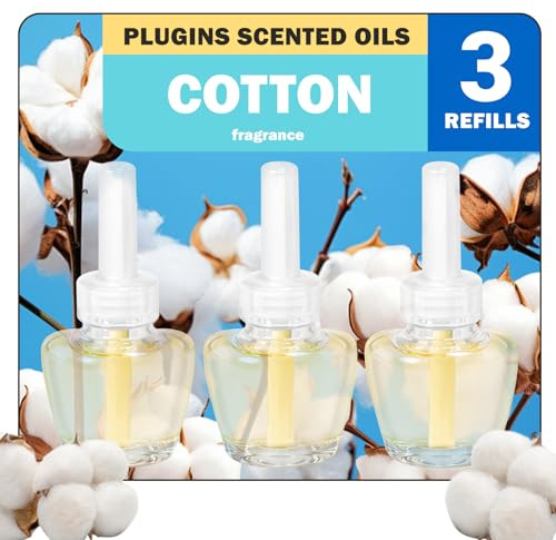 SCENTORINI Duftölflakon, Raumduft Lufterfrischer, Baumwolle Duft, Raum Duftöl, 3 x 19ML, Duftflakons Nachfüller Geeignet für Air Wick und Glade Duftstecker