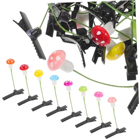 VALICLUD 30 Pièces Barrette Forme de Champignon Accessoires de Amusants pour Filles Idéaux pour Cosplay et Fêtes