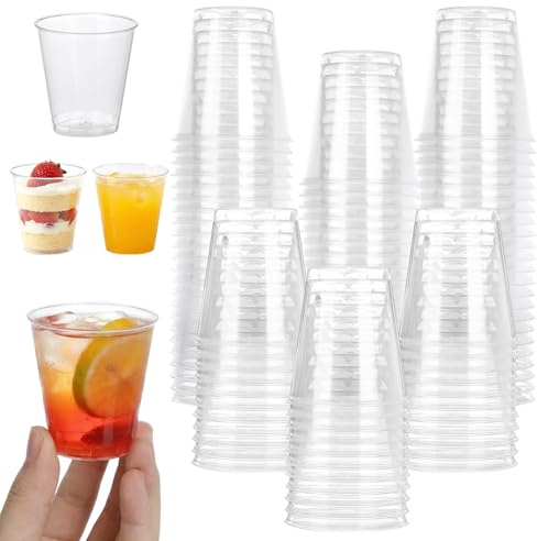 ZEFAN 200 st. snapsglas av plast, 5 cl/50 ml snapsglas, återanvändbara shotglas i plast, shotglas för fester, provsmakning, jul