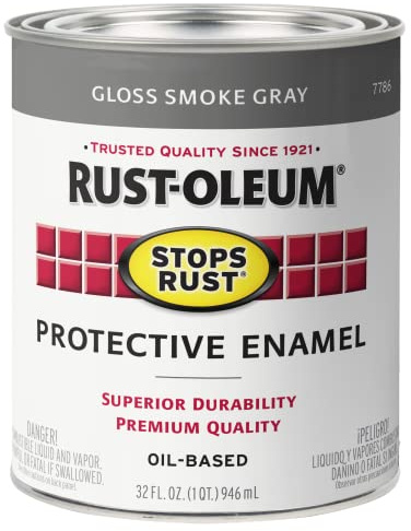 Rust-Oleum 7786502 Protective Enamel Paint Stops Rust, 32-Ounce, Gloss Smoke Gray
