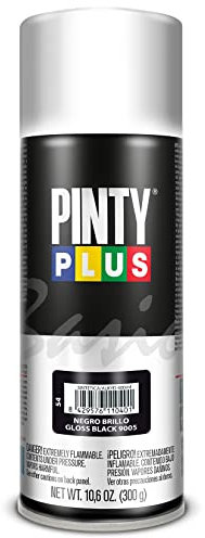 PINTY PLUS BASIC Pintura en spray Negro Brillo 9005, 400ml - 520cc
