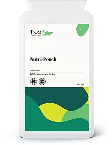 Troo Health Care Nutri-Pooch Multivitamins for Dogs - 120 Chewable Tablets - Essential Dog Vitamins & Minerals for Young or Senior Pets - UK Made to GMP Standards