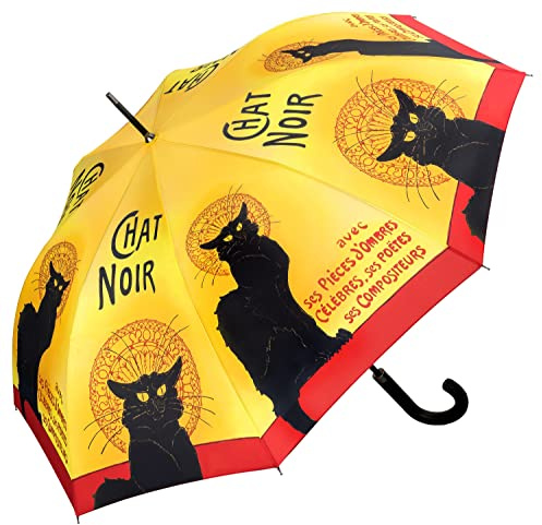 VON LILIENFELD® Parapluie Canne Grand Robuste Ouverture Automatique Art Animal Chat Noir