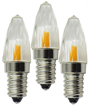 Lampadina A Led A Forma Di Diamante Con Cristallo Dimmerabile E12 Da 1.8 W Base A Candelabro Luce Bianca Calda 2700k - 3000 K 150 Lm Equivalente A 15w (3 Pezzi, 3000 K, Luce Calda, E12)