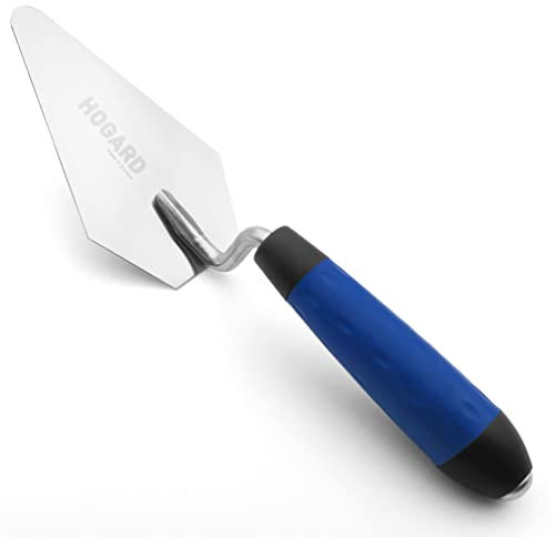 HOGARD Premium Spitzkelle|- Rostfreie, Professionelle Dreieckskelle mit Softgriff und Hammerende aus Edelstahl | EU-Qualität | 135 mm