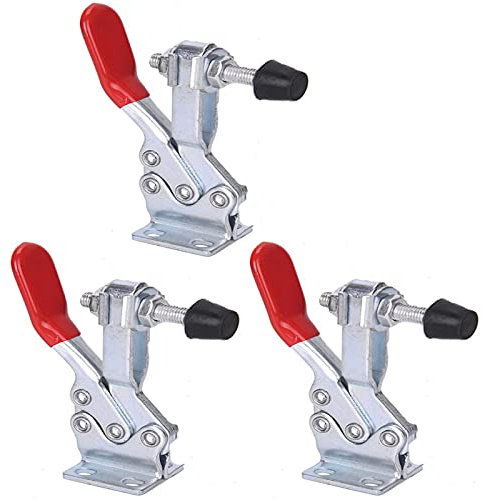 Accessbuy Morsetto a levetta resistente, grande, 225D, capacità di tenuta 226,8 kg, antiscivolo, orizzontale, morsetto a sgancio rapido (confezione da 3)