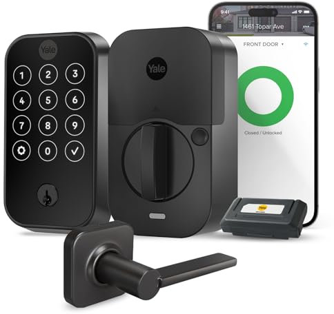 Yale Assure Lock 2 Touchscreen Door Lock with Wi-Fi and Valdosta Lever in Black Suede