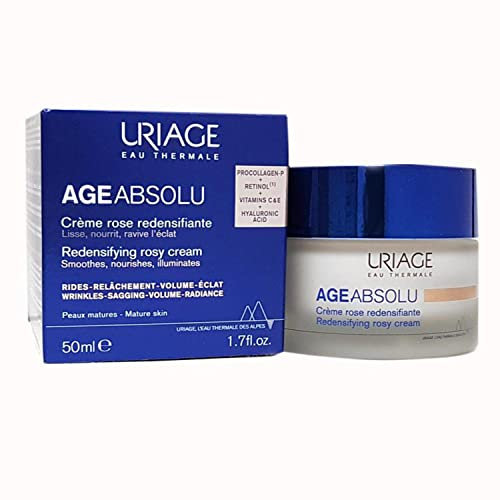 Uriage Age Absolu Crème Anti-Rides - Rétinol, Acide Hyaluronique, Vitamine C & E - Booster Procollagène x6 - Rides, Relâchement - Volume & Hydratation - Velouté Eclat - Brevet Anti-âge Exclusif 50ml