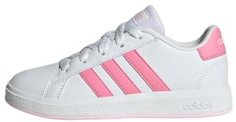 adidas Unisex Kinder Grand Court Lifestyle Tennis Lace-Up Shoes, Cloud White / Bliss Pink / Clear Pink, 32