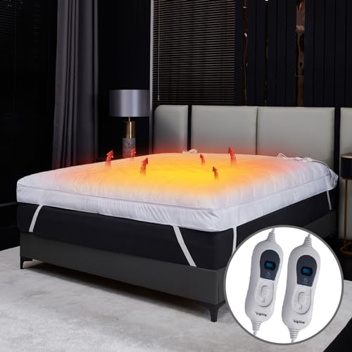 Luxury Heated 4 Inch Microfiber Mattress Topper With Variable Daul Control (King 150 x 200 Cms)