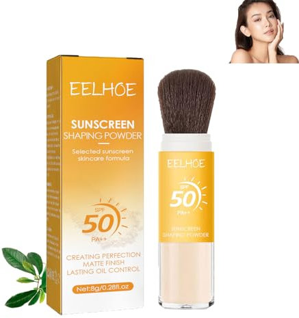 Mineral Sunscreen Setting Powder, Polvo de protección solar SPF 50 PA++, polvo de ajuste de protección solar, mineral, control de aceite, acabado mate natural, polvo de fijación de protección solar