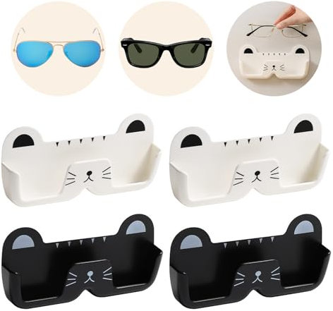 Suuwwn Brillenablage Wand, 4 Stück Brillenhalter Wand, Wand Brillenaufbewahrung, Sonnenbrillen Aufbewahrung Organizer Wandmontage zum Brille Sonnenbrillen