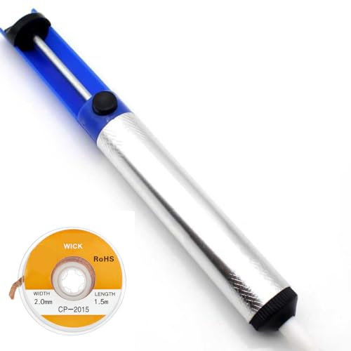 Dessoudeur étain + maille à dessouder Sucette Étain Pompe d'aspiration en étain Nettoyeur de déchets d'étain sur plaques électroniques Pompe d'aspiration, pompe à dessouder maille dessouder