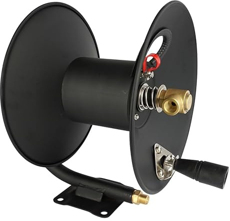 Schlauchtrommel | für Kärcher HD HDS Kränzle Hochdruckreiniger | bis 280 bar | 15m Länge | 3/8 AG x 3/8 AG | Hochdruckschlauch Schlauchaufroller