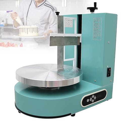 Máquina Para Decorar Pasteles, Raspador Graduado Ajustable + Plato Giratorio Automático De 12, Práctica Máquina Para Hacer Pasteles De Cumpleaños Y Esparcidor De Crema,Green
