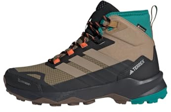 adidas Uomo Terrex Skychaser AX5 Mid GORE-TEX CLIMAWARM+ Hiking Shoes, Cardboard/Blanch Cargo/Pure Teal, 45 1/3 EU