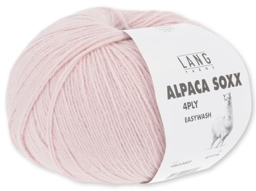 Frida's Wollhaus Lang Yarns 100 g Alpaca Soxx 4 fili Lana per calze Alpaka Easywash 64 colori (009 | Rosa)