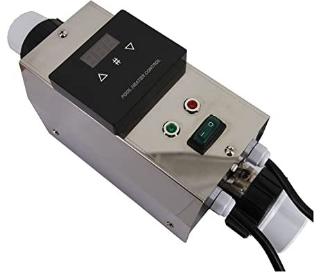 Poolheizung 3KW Poolheizung Elektrischer Schwimmbad und SPA Badeheiztewanne Warmwasserbereiter Thermostat Schwimmbadzubehör Überträgt Wärme effizient