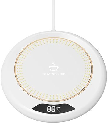 UOTO Coffee Mug Warmer, USB Electric Cup/Mug Warmer Plate with 3 Temperature Setting & Auto Shut Off for Desk, Office/Home Use Beverage Mug Warmer Cup Warmer, Suitable for Tea, Coffee, Milk (White)