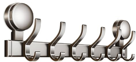 Percha Con Ventosa, Ventosa De Vacío Ganchos Con 6 Ganchos Para Colgar Toalla Abrigo, Ganchos Para Batas, Ventosa De Ducha Multiusos Para Abrigo, Bolsa, Toalla, Llave, Sombrero, Paraguas