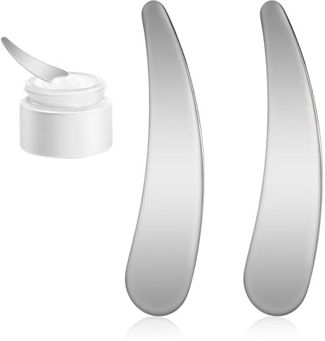 2 Stück Kosmetikspatel, Make-up Spatel, Gesichtsmaskenapplikator, Hautpflegewerkzeuge, Spatel Kosmetik, Mini-Spatel für das Gesicht, Schönheitsspatel Mischen von Make-up-Kosmetik, Silver