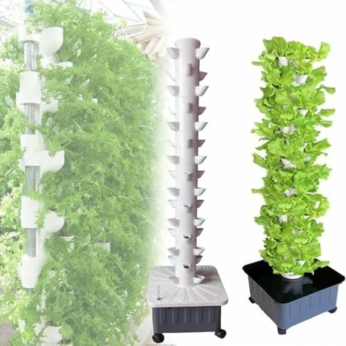 RRrawgff Coltivazione Senza Suolo a Colonna da 45 Fori, Macchina per piantare ortaggi idroponici, piantagione di colonne per la Scuola Domestica, Coltivazione acquaponica, Coltivazione Verticale idro