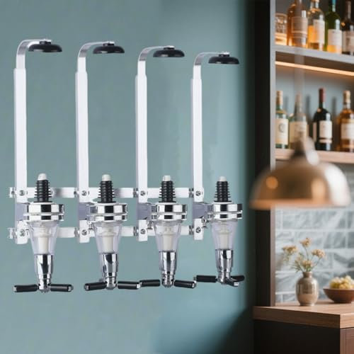 FGXY Dispenser Di Bevande, Portabottiglie Da Parete, Dispenser a Parete Porta Bevande, Dispenser Bottiglie Dosatore, Bar Accessoire, Il Regalo Perfetto Per Gli Appassionati Di Cocktail(Quattro bocche)