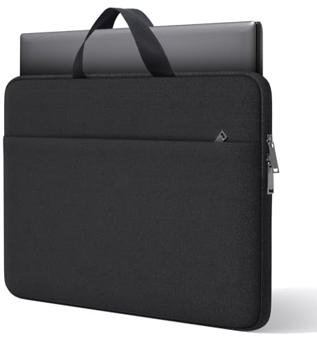 17 17.3 inch Laptop Sleeve Case for 2026 2025 HP 17 inch Touchscreen Computer, HP Envy/Pavilion, Shockproof-Padded Travel Carrying Laptop Bag with Accessory Pockets, Black