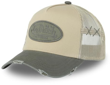 Von Dutch Casquette Enfant Used, Casquette Trucker Garçon & Fille, Ajustable par Snapback, Beige Taille TU