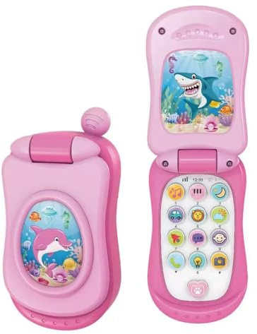 Toy Phone Baby Phone Toy for 1-6 Year Old Boys Girls Music Fake Mobile Phone Toy Gifts for Toddler Age 2 3 4 5 Play Phone Toys Gifts for Boys Girls Kids Age 6M+