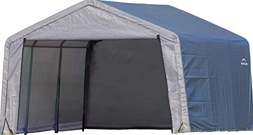 ShelterLogic Folien Weidezelt Zeltgarage | Grau | 370x370x260 cm