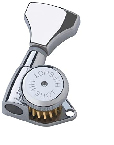 Hipshot Grip-Lock 6 inline 21mm Locking Tuners Universal Mounting Plate UMP included - Chrome