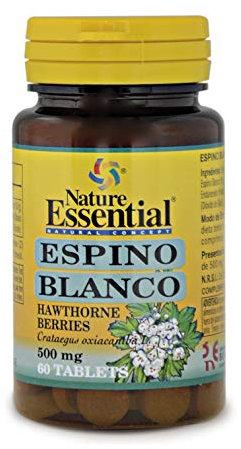 Nature Essential | Espino Blanco 500 mg | 60 Cápsulas | Propiedades Relajantes | Favorece la Conciliación del Sueño | Ayuda para Dormir Mejor y para Reducir los Nervios