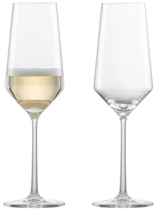 ZWIESEL GLAS Pure Champagne Glass (Set of 2), Champagne Flutes with Effervescent Point, Dishwasher-Safe Tritan Crystal Glasses, Made in Germany (7 Ounce)