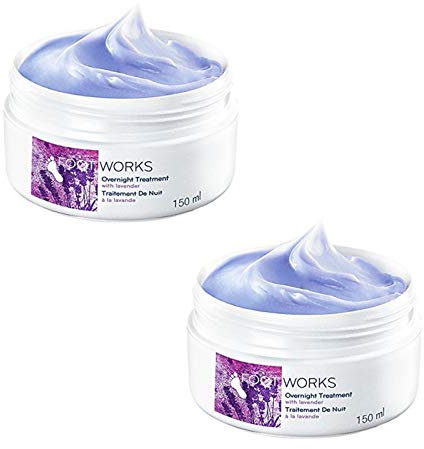 2 x Avon Foot Works Beautiful Comforting Overnight Massage Cream, Lavender 150ml by Footworks